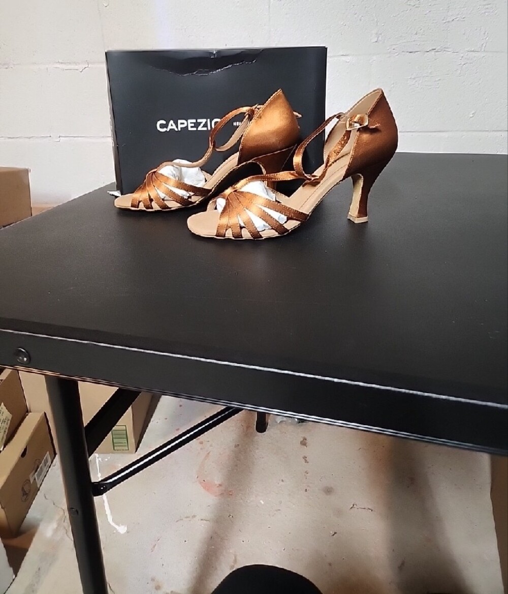 Capezio Metallic Bronze Sara Strappy Dance Heels - Picture 6 of 9